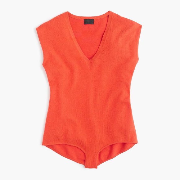 J. Crew Collection Cashmere Cap-sleeve Bodysuit - Picture 2 of 8